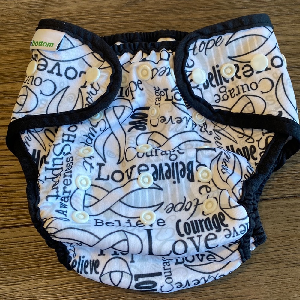 Best Bottom Ribbons of Hope Diaper Cover one size